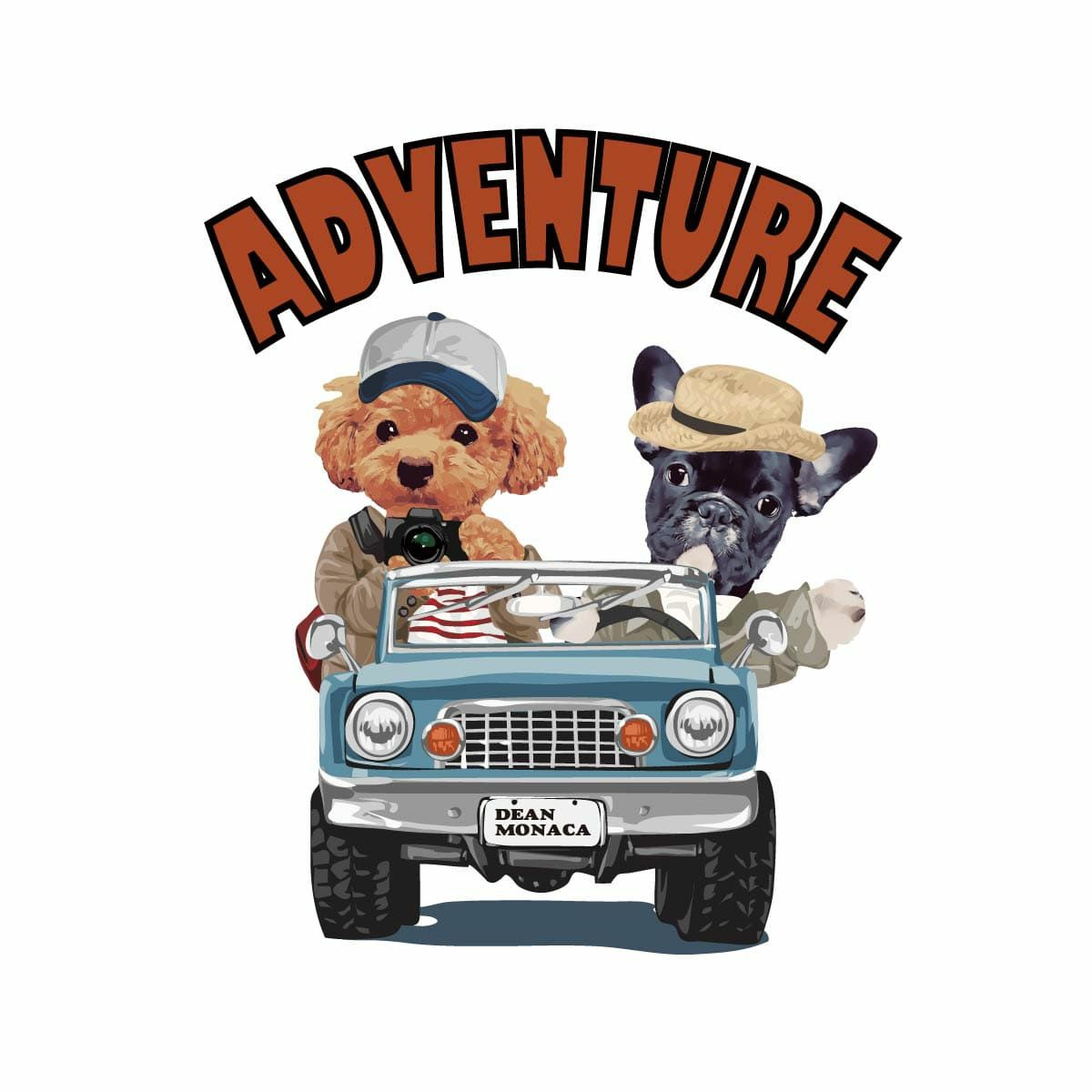 ワンポイントプリント2頭デザイン01